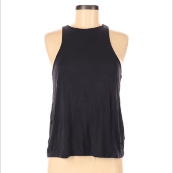 silence + noise Tops - Silence + Noise Dark Grey Tank Top